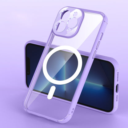For iPhone 14 Clear Acrylic PC MagSafe Phone Case (Purple) by buy2fix
