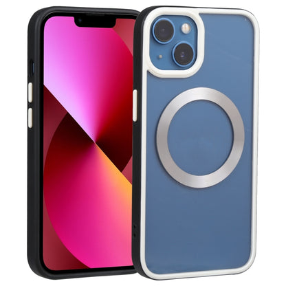 For iPhone 14 Two-color Shield MagSafe TPU + PC Phone Case (Black) by buy2fix