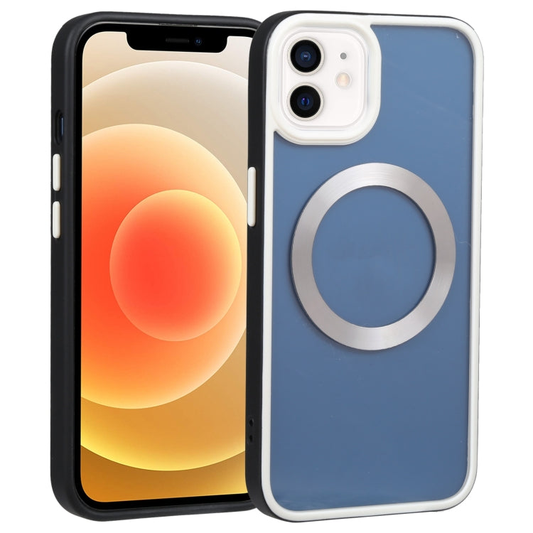 For iPhone 12 Two-color Shield MagSafe TPU + PC Phone Case(Black) by buy2fix