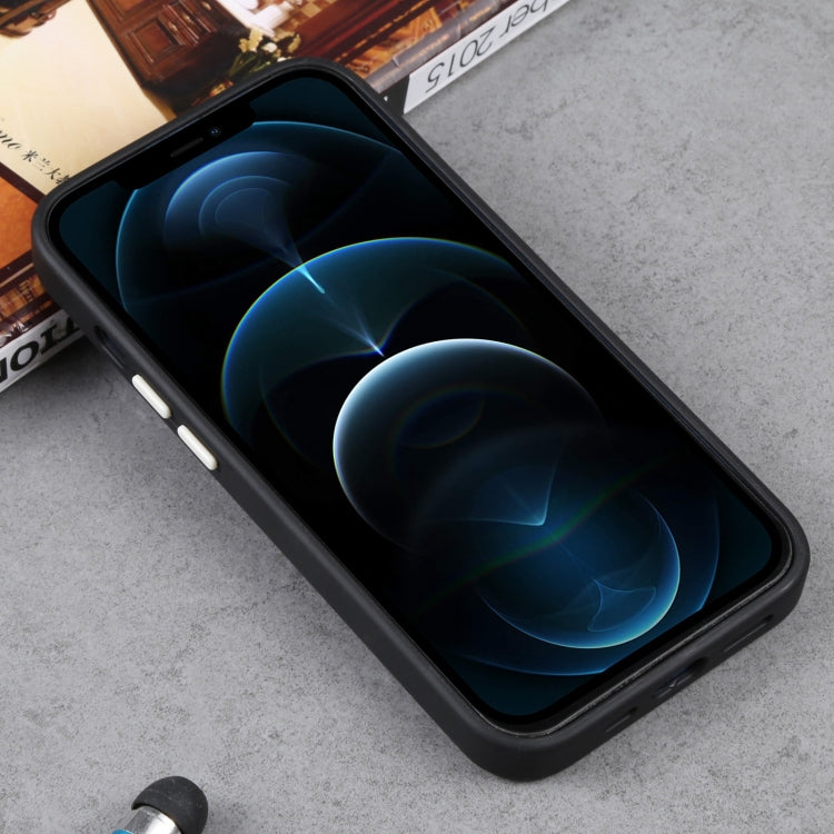 For iPhone 12 Pro Max Two-color Shield MagSafe TPU + PC Phone Case(Black) by buy2fix