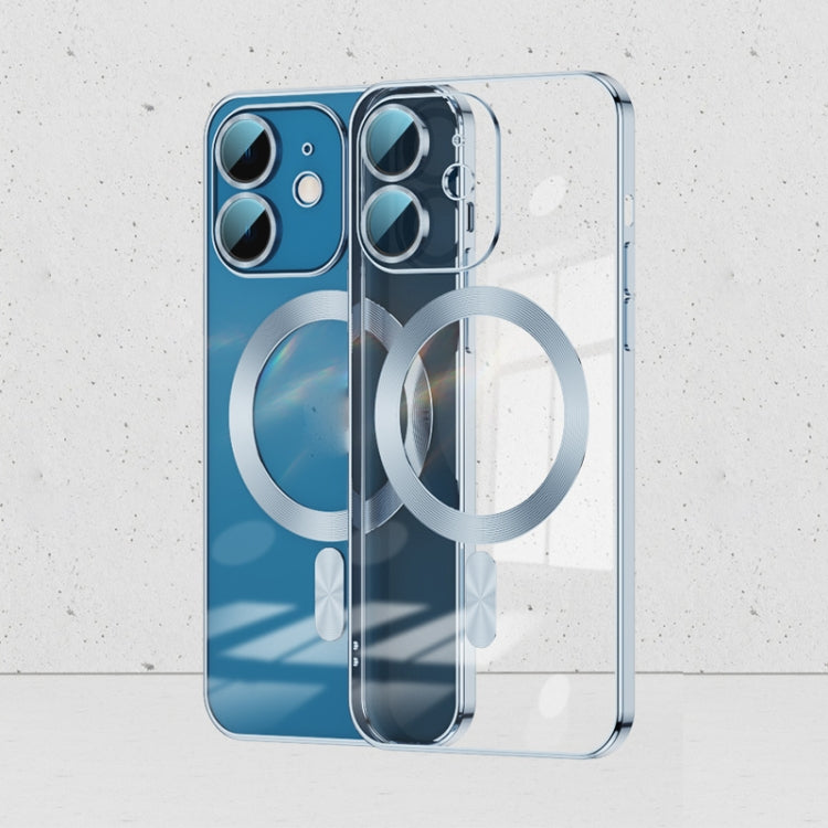 For iPhone 12 Whorl Electroplated MagSafe Magnetic Phone Case(Sierra Blue) by buy2fix