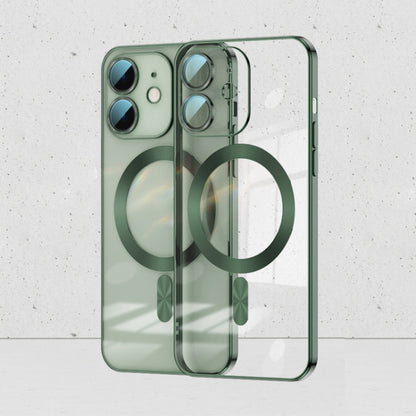 For iPhone 12 Whorl Electroplated MagSafe Magnetic Phone Case(Green) by buy2fix