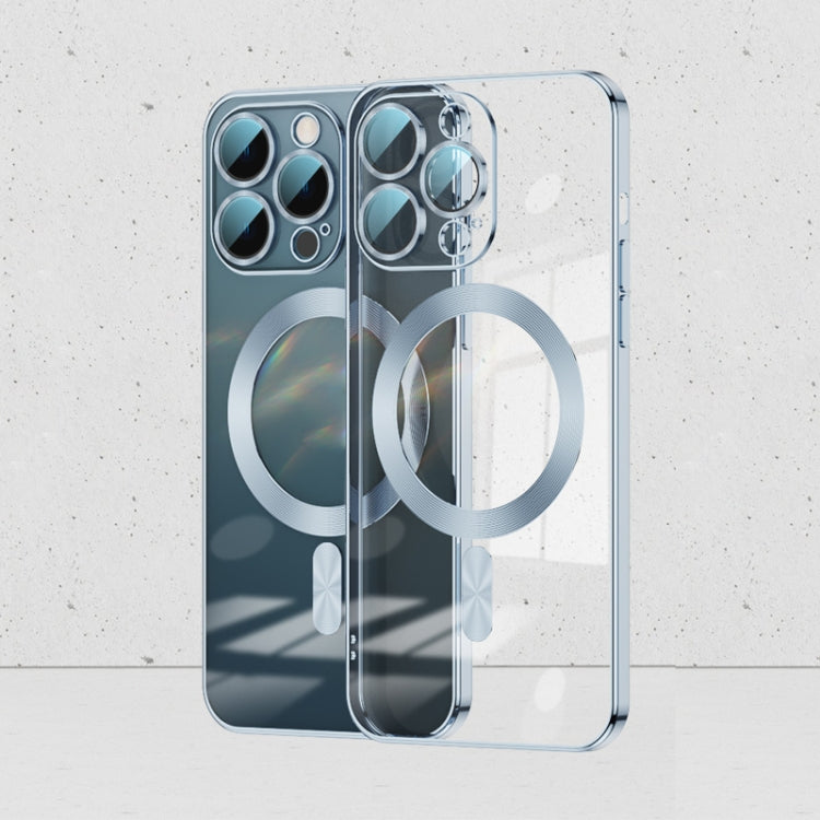 For iPhone 12 Pro Max Whorl Electroplated MagSafe Magnetic Phone Case(Sierra Blue) by buy2fix