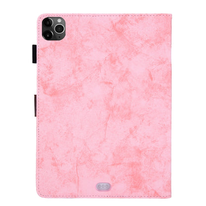 For iPad Pro 11 (2020) & (2018) Marble Style Cloth Texture Tablet PC Protective Leather Case with Bracket & Card Slot & Photo Holder(Pink) - iPad Pro 11 (2018) Cases by buy2fix | Online Shopping UK | buy2fix
