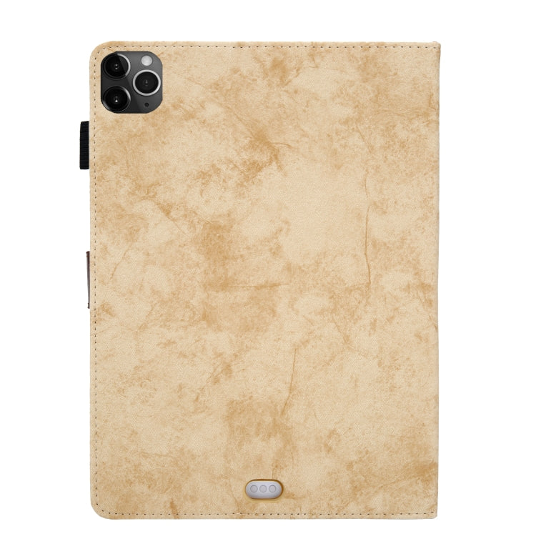 For iPad Pro 11 (2020) & (2018) Marble Style Cloth Texture Tablet PC Protective Leather Case with Bracket & Card Slot & Photo Holder(Yellow) - iPad Pro 11 (2018) Cases by buy2fix | Online Shopping UK | buy2fix
