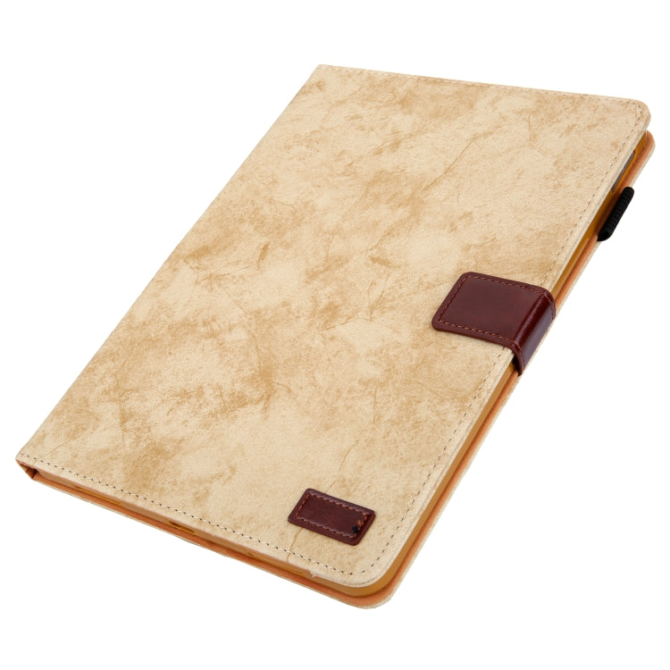 For iPad Pro 11 (2020) & (2018) Marble Style Cloth Texture Tablet PC Protective Leather Case with Bracket & Card Slot & Photo Holder(Yellow) - iPad Pro 11 (2018) Cases by buy2fix | Online Shopping UK | buy2fix
