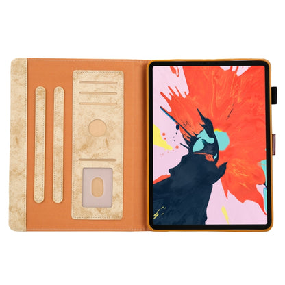 For iPad Pro 11 (2020) & (2018) Marble Style Cloth Texture Tablet PC Protective Leather Case with Bracket & Card Slot & Photo Holder(Yellow) - iPad Pro 11 (2018) Cases by buy2fix | Online Shopping UK | buy2fix
