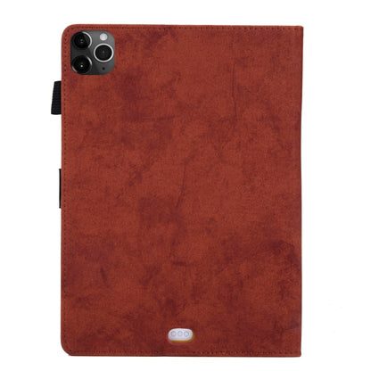 For iPad Pro 11 (2020) & (2018) Marble Style Cloth Texture Tablet PC Protective Leather Case with Bracket & Card Slot & Photo Holder(Brown) - iPad Pro 11 (2018) Cases by buy2fix | Online Shopping UK | buy2fix