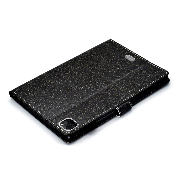 For iPad Pro 11 inch 2020 Glitter Left and Right Flat Leather Tablet Case with Sleep Function & Card Slot & Buckle Anti-skid Strip and Bracket(Black) - iPad Pro 11 (2020) Cases by buy2fix | Online Shopping UK | buy2fix