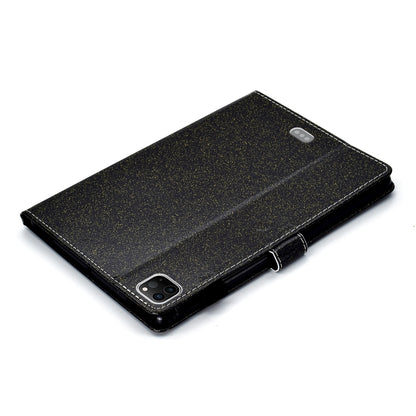 For iPad Pro 11 inch 2020 Glitter Left and Right Flat Leather Tablet Case with Sleep Function & Card Slot & Buckle Anti-skid Strip and Bracket(Black) - iPad Pro 11 (2020) Cases by buy2fix | Online Shopping UK | buy2fix