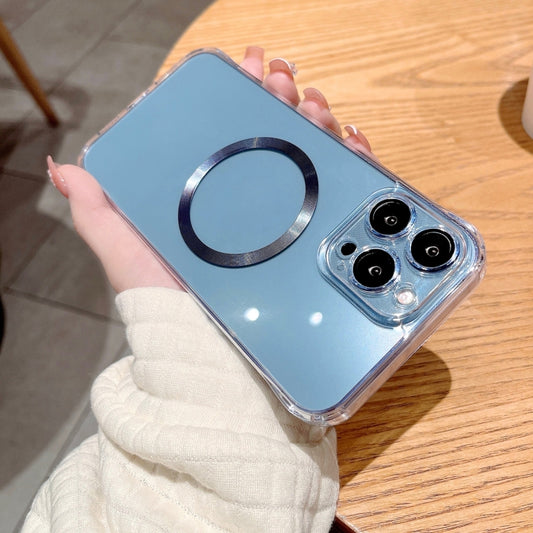 For iPhone 14 Frameless Glass CD MagSafe Case (Sierra Blue) by buy2fix