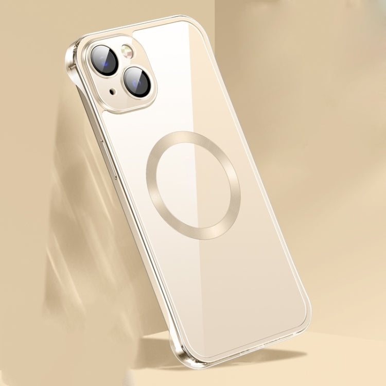 For iPhone 14 Frameless Glass CD MagSafe Case (Gold) by buy2fix
