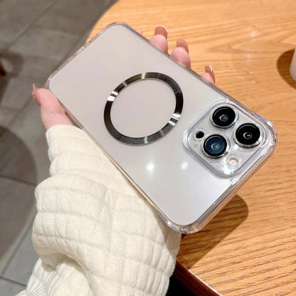 For iPhone 14 Frameless Glass CD MagSafe Case (Gold) by buy2fix