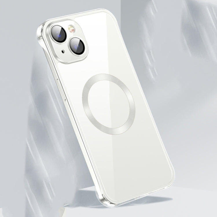 For iPhone 14 Frameless Glass CD MagSafe Case (Silver) by buy2fix