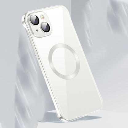 For iPhone 14 Frameless Glass CD MagSafe Case (Silver) by buy2fix