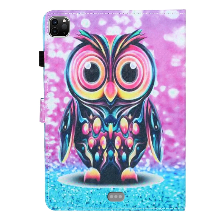 For iPad Pro 11 inch 2020 Painted Left and Right Flat Leather Tablet Case with Sleep Function & Card Slot & Buckle Anti-skid Strip and Bracket(Owl) - iPad Pro 11 (2020) Cases by buy2fix | Online Shopping UK | buy2fix