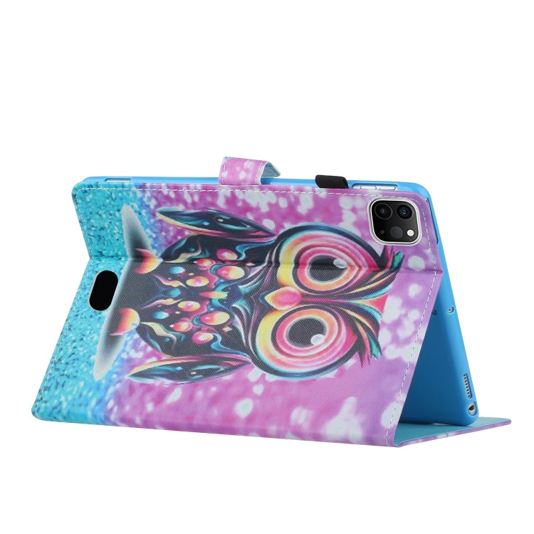 For iPad Pro 11 inch 2020 Painted Left and Right Flat Leather Tablet Case with Sleep Function & Card Slot & Buckle Anti-skid Strip and Bracket(Owl) - iPad Pro 11 (2020) Cases by buy2fix | Online Shopping UK | buy2fix