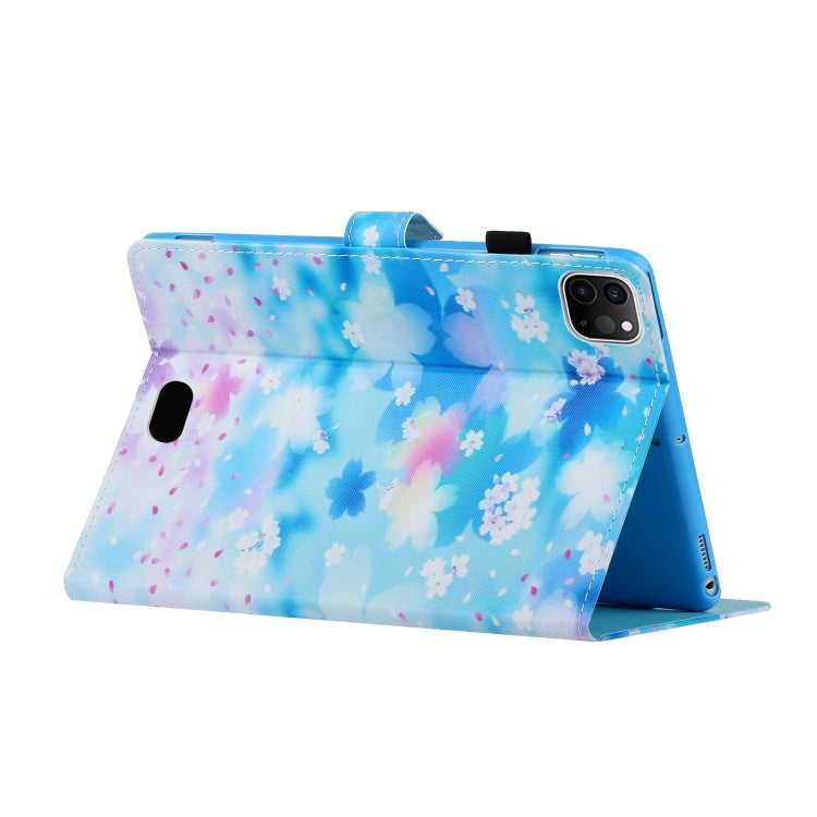 For iPad Pro 11 inch 2020 Painted Left and Right Flat Leather Tablet Case with Sleep Function & Card Slot & Buckle Anti-skid Strip and Bracket(Petal Rain) - iPad Pro 11 (2020) Cases by buy2fix | Online Shopping UK | buy2fix