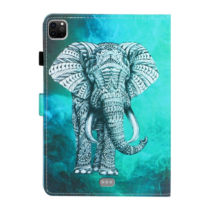 For iPad Pro 11 inch 2020 Painted Left and Right Flat Leather Tablet Case with Sleep Function & Card Slot & Buckle Anti-skid Strip and Bracket(Elephant) - iPad Pro 11 (2020) Cases by buy2fix | Online Shopping UK | buy2fix