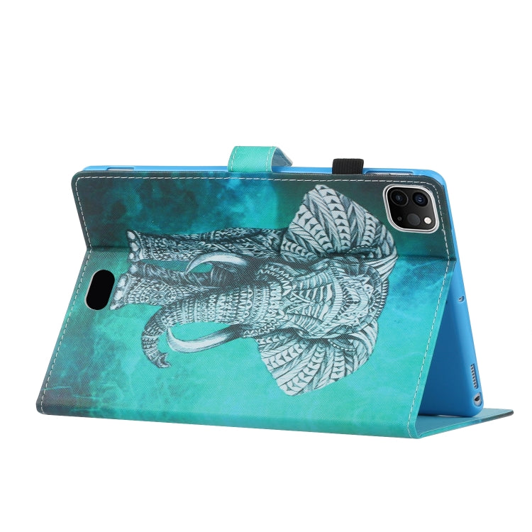 For iPad Pro 11 inch 2020 Painted Left and Right Flat Leather Tablet Case with Sleep Function & Card Slot & Buckle Anti-skid Strip and Bracket(Elephant) - iPad Pro 11 (2020) Cases by buy2fix | Online Shopping UK | buy2fix