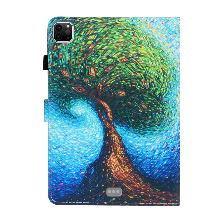 For iPad Pro 11 inch 2020 Painted Left and Right Flat Leather Tablet Case with Sleep Function & Card Slot & Buckle Anti-skid Strip and Bracket(Abstract Tree) - iPad Pro 11 (2020) Cases by buy2fix | Online Shopping UK | buy2fix