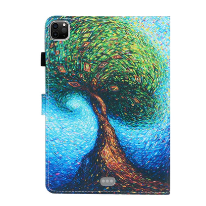 For iPad Pro 11 inch 2020 Painted Left and Right Flat Leather Tablet Case with Sleep Function & Card Slot & Buckle Anti-skid Strip and Bracket(Abstract Tree) - iPad Pro 11 (2020) Cases by buy2fix | Online Shopping UK | buy2fix