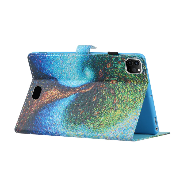 For iPad Pro 11 inch 2020 Painted Left and Right Flat Leather Tablet Case with Sleep Function & Card Slot & Buckle Anti-skid Strip and Bracket(Abstract Tree) - iPad Pro 11 (2020) Cases by buy2fix | Online Shopping UK | buy2fix