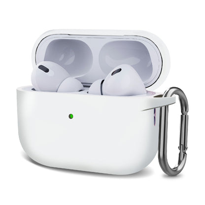 Silicone Thickening Wireless Earphone Protective Case with Hook For AirPods Pro 2(White) - For AirPods Pro 2 by buy2fix | Online Shopping UK | buy2fix