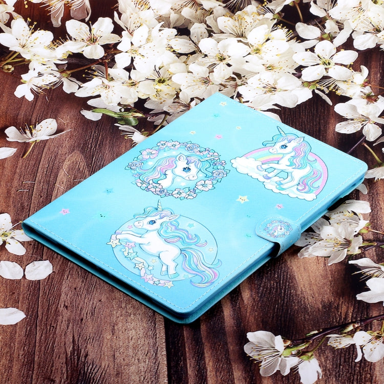 For iPad Pro 11 inch 2020 Painted Left and Right Flat Leather Tablet Case with Sleep Function & Card Slot & Buckle Anti-skid Strip and Bracket(Unicorn) - iPad Pro 11 (2020) Cases by buy2fix | Online Shopping UK | buy2fix