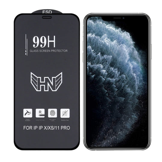 For iPhone 11 Pro / XS / X High Aluminum Large Arc Full Screen Tempered Glass Film