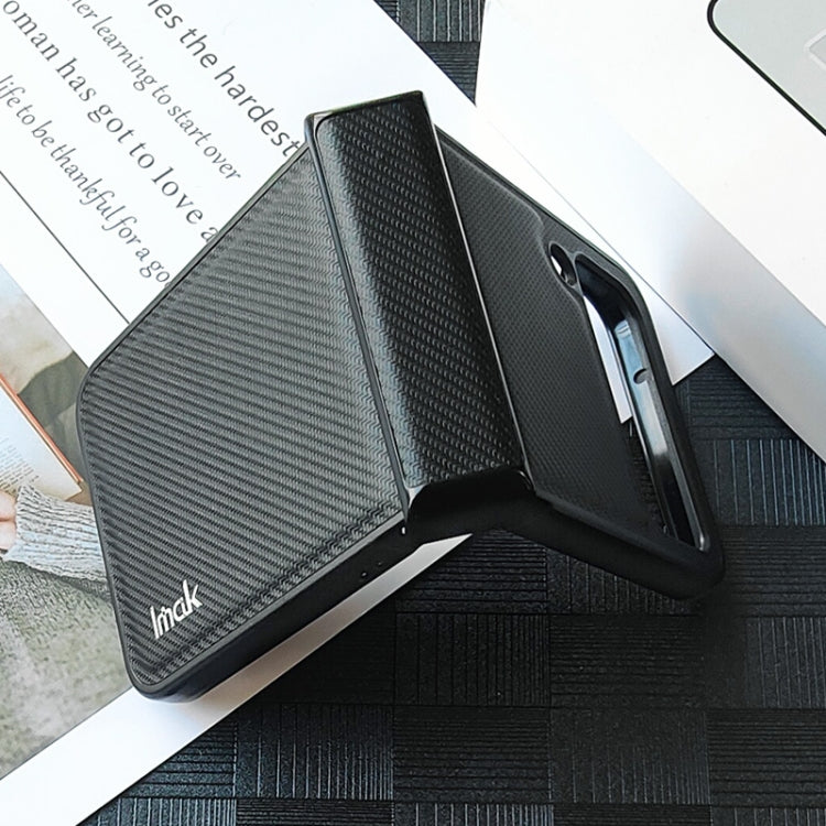 For Samsung Galaxy Z Flip4 5G IMAK Ruiyi Series Carbon Fiber PU + PC Phone Case(Black) by imak