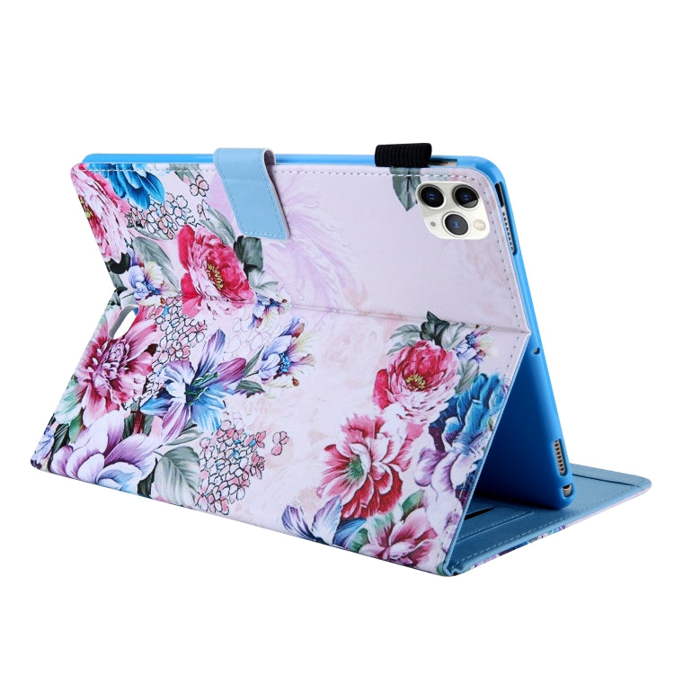 For iPad Pro 11 (2020) & (2018) Painted Pattern Tablet PC Protective Leather Case with Bracket & Card Slot & Photo Holder(Rose Flower) - iPad Pro 11 (2018) Cases by buy2fix | Online Shopping UK | buy2fix