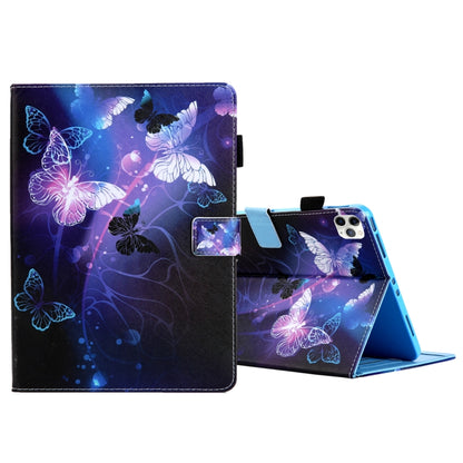 For iPad Pro 11 (2020) & (2018) Painted Pattern Tablet PC Protective Leather Case with Bracket & Card Slot & Photo Holder(Purple Butterfly) - iPad Pro 11 (2018) Cases by buy2fix | Online Shopping UK | buy2fix
