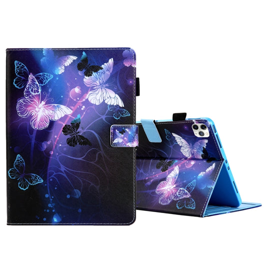 For iPad Pro 11 (2020) & (2018) Painted Pattern Tablet PC Protective Leather Case with Bracket & Card Slot & Photo Holder(Purple Butterfly) - iPad Pro 11 (2018) Cases by buy2fix | Online Shopping UK | buy2fix