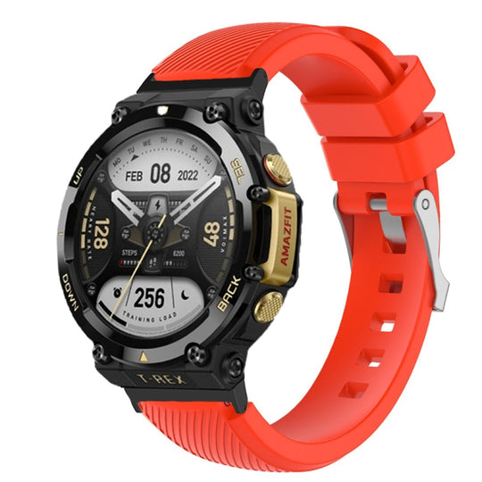 For Amazfit T-Rex 2 Twill Silicone Watch Band(Red)