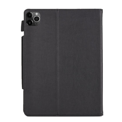 For iPad Pro 11 (2020) & (2018) Big Metal Button Business Tablet PC Protective Leather Case with Bracket & Card Slot & Photo Holder & Wallet(Black) - iPad Pro 11 (2018) Cases by buy2fix | Online Shopping UK | buy2fix