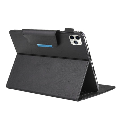For iPad Pro 11 (2020) & (2018) Big Metal Button Business Tablet PC Protective Leather Case with Bracket & Card Slot & Photo Holder & Wallet(Black) - iPad Pro 11 (2018) Cases by buy2fix | Online Shopping UK | buy2fix