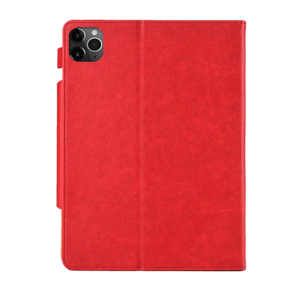 For iPad Pro 11 (2020) & (2018) Big Metal Button Business Tablet PC Protective Leather Case with Bracket & Card Slot & Photo Holder & Wallet(Red) - iPad Pro 11 (2018) Cases by buy2fix | Online Shopping UK | buy2fix
