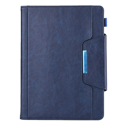 For iPad Pro 11 (2020) & (2018) Big Metal Button Business Tablet PC Protective Leather Case with Bracket & Card Slot & Photo Holder & Wallet(Blue) - iPad Pro 11 (2018) Cases by buy2fix | Online Shopping UK | buy2fix