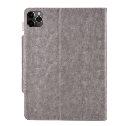 For iPad Pro 11 (2020) & (2018) Big Metal Button Business Tablet PC Protective Leather Case with Bracket & Card Slot & Photo Holder & Wallet(Gray) - iPad Pro 11 (2018) Cases by buy2fix | Online Shopping UK | buy2fix