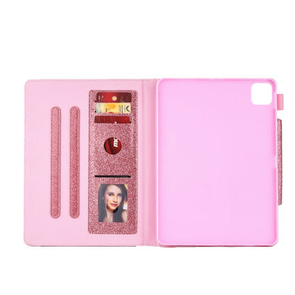 For iPad Pro 11 (2020) & (2018) Big Metal Button Business Tablet PC Protective Leather Case with Bracket & Card Slot & Photo Holder & Wallet(Pink) - iPad Pro 11 (2018) Cases by buy2fix | Online Shopping UK | buy2fix