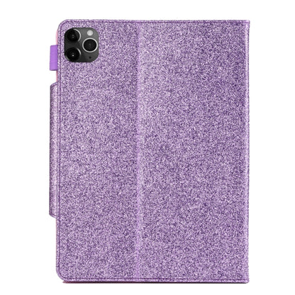 For iPad Pro 11 (2020) & (2018) Big Metal Button Business Tablet PC Protective Leather Case with Bracket & Card Slot & Photo Holder & Wallet(Purple) - iPad Pro 11 (2018) Cases by buy2fix | Online Shopping UK | buy2fix