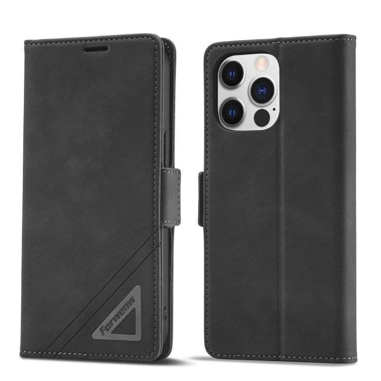 For iPhone 14 Pro Max Forwenw Dual-side Buckle Leather Phone Case (Black) - iPhone 14 Pro Max Cases by Forwenw | Online Shopping UK | buy2fix