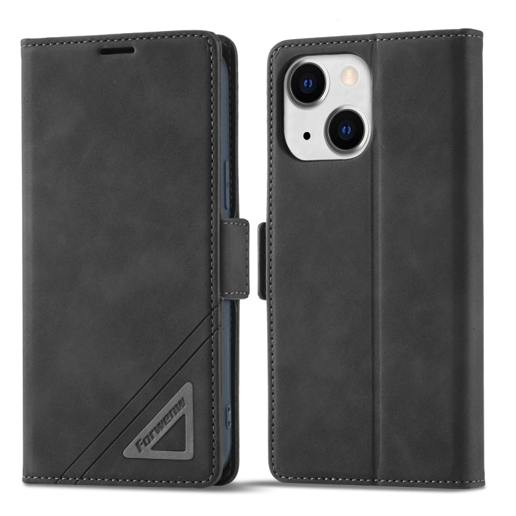 For iPhone 13 mini Forwenw Dual-side Buckle Leather Phone Case (Black) - iPhone 13 mini Cases by Forwenw | Online Shopping UK | buy2fix