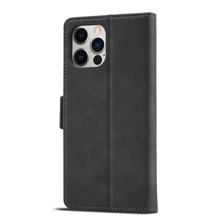 For iPhone 12 Pro Max Forwenw Dual-side Buckle Leather Phone Case(Black) - iPhone 12 Pro Max Cases by Forwenw | Online Shopping UK | buy2fix