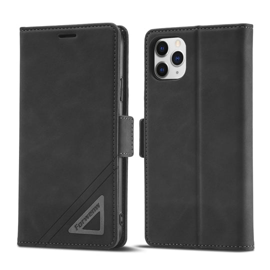 For iPhone 11 Pro Max Forwenw Dual-side Buckle Leather Phone Case (Black)