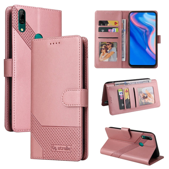For Huawei P Smart Z GQUTROBE Skin Feel Magnetic Leather Phone Case(Rose Gold)