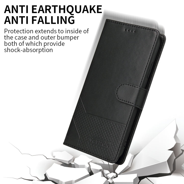 For iPhone 13 Pro GQUTROBE Skin Feel Magnetic Leather Phone Case (Black) - iPhone 13 Pro Cases by GQUTROBE | Online Shopping UK | buy2fix