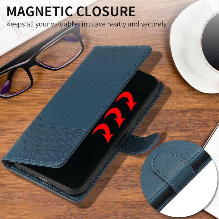 For iPhone 13 Pro GQUTROBE Skin Feel Magnetic Leather Phone Case (Blue) - iPhone 13 Pro Cases by GQUTROBE | Online Shopping UK | buy2fix