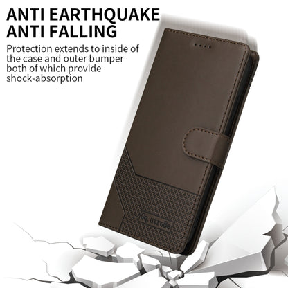 For iPhone 13 Pro GQUTROBE Skin Feel Magnetic Leather Phone Case (Brown) - iPhone 13 Pro Cases by GQUTROBE | Online Shopping UK | buy2fix